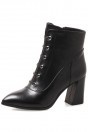 Vintage Bottes femme cuir rouge à oeillet talons hauts bout pointu