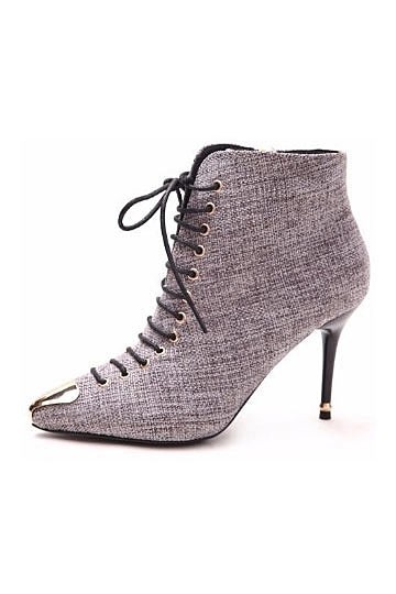 bottines femme à talon aiguille avec lacet