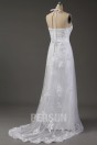 Vintage Robe de mariée halter appliqué de dentelle sequin à ourlet feston