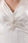 Robe de mariée grande taille empire col en V appliques en satin soyeux