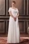 Robe mariée grande taille simple vintage empire encolure en v drapé en Mousseline