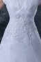 Robe longue de mariée en organza décolleté carré avec manche courte