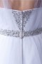 Robe de mariage princesse décoleeté carré avec bretelle en tulle ornée de bijoux
