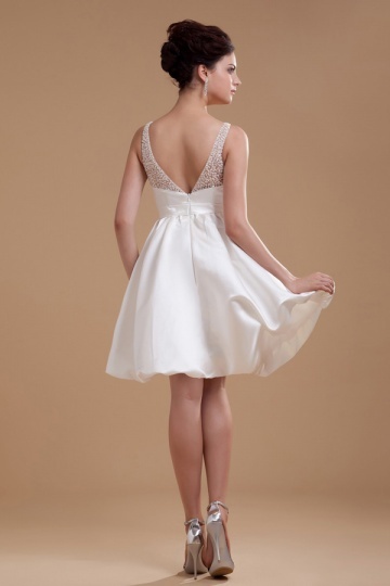 Wholesale V Neck Beading Short Bridal Gown Wedding Dress(Plus size ...