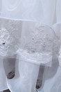 Robe de mariée bustier droit à volant spectaculaire en organza ornée de festons