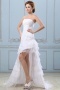 Robe de mariée plage en organza bustier à jupe asymétrique
