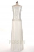 Elegantes Etui-Linie Carré-Ausschnitt Bodenlanges Brautkleider aus Satin