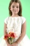 Robe mariage enfant blanche longue à mancheron ornée de fleurs
