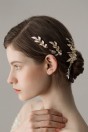 Kit coiffe pour mariée : double pics + peigne cheveux forme feuilles