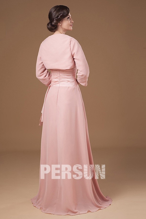 robe rose longue pour mère de mariée
