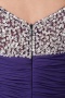 Elégante Robe fendue violette pour mère mariés plis ornée de paillettes