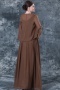 Robe mère de mariée décolleté carré en mousseline marron