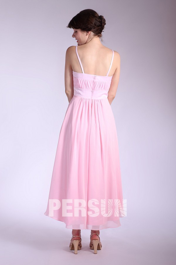 achat robe rose clair dos nu pour invitée de mariage