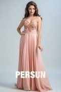 Modern Pink Empire Herz-Ausschnitt A-Linie Abendkleider