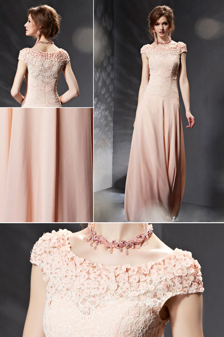 robe de soirée 2020 rose poudre