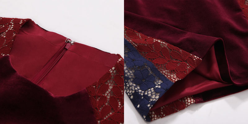 Robe moulante tricolore en velours col rond