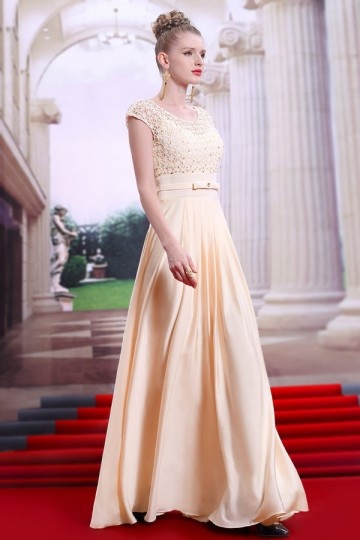 Bustier À Champagne Dos Robe Ajouré Longue Nu Mancherons Ib6gyv7fY