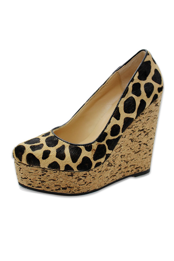 chaussure compensée leopard