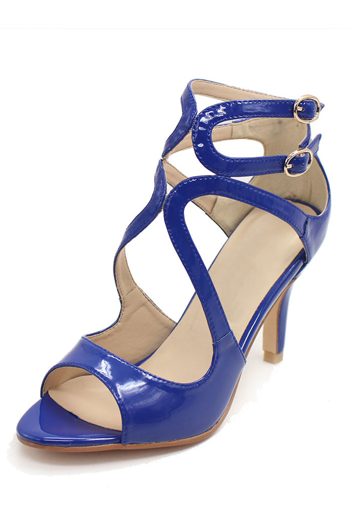Royal Blue Ankle Strap Strappy Sandals XHM0262 - Persun.cc
