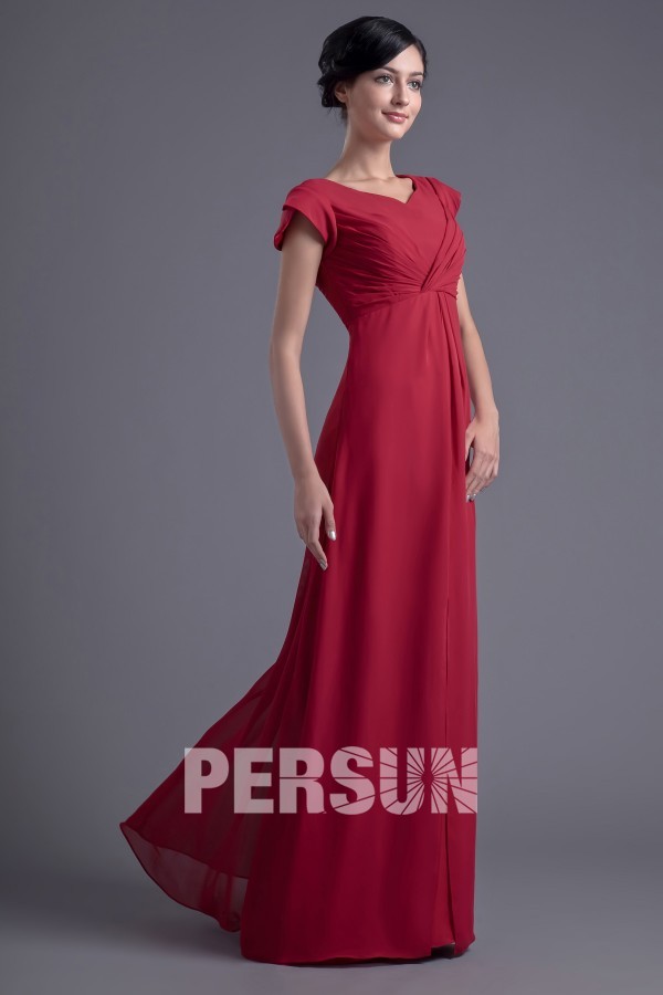robe demoiselle d'honneur rouge plissé