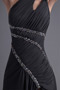 Sexy robe de cocktail noire avec fente latérale ornée de paillettes asymétrique