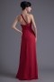 Vieux rouge robe de soirée longue asymétrique avec dos nu Empire