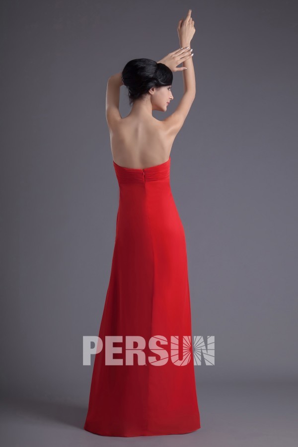 robe de gala rouge longue dos nu