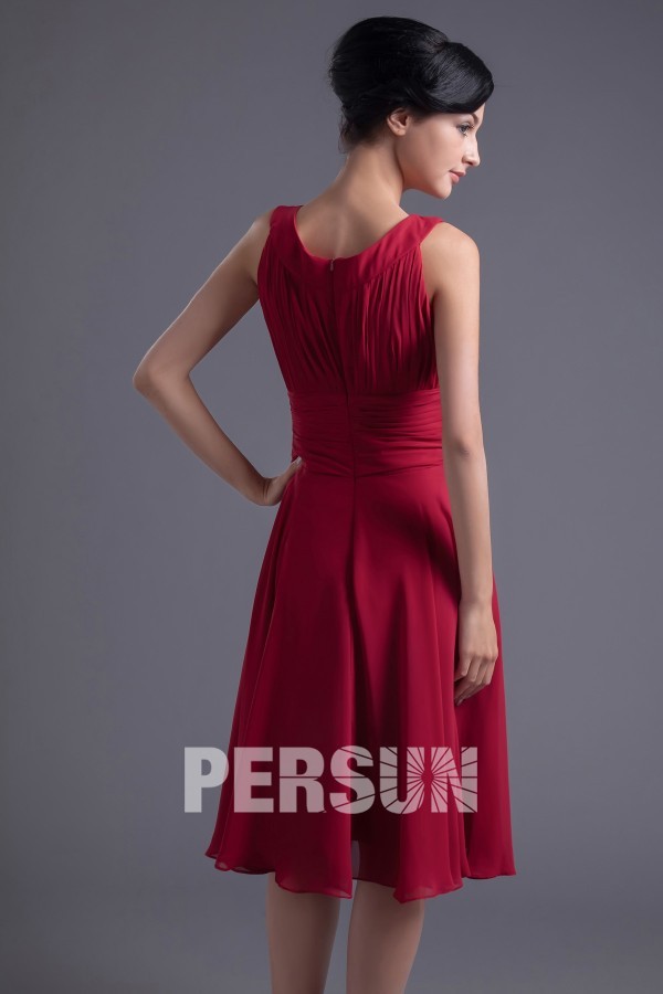 boutique robe demoiselle d'honneur femme rouge avec fermeture eclair dans le dos