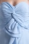 Robe demoiselle d'honneur en mousseline bleu décolleté en coeur Ruchées froufrou