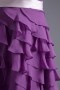 Robe demoiselle d'honneur en mousseline violet sans manche Ruchées froufrou