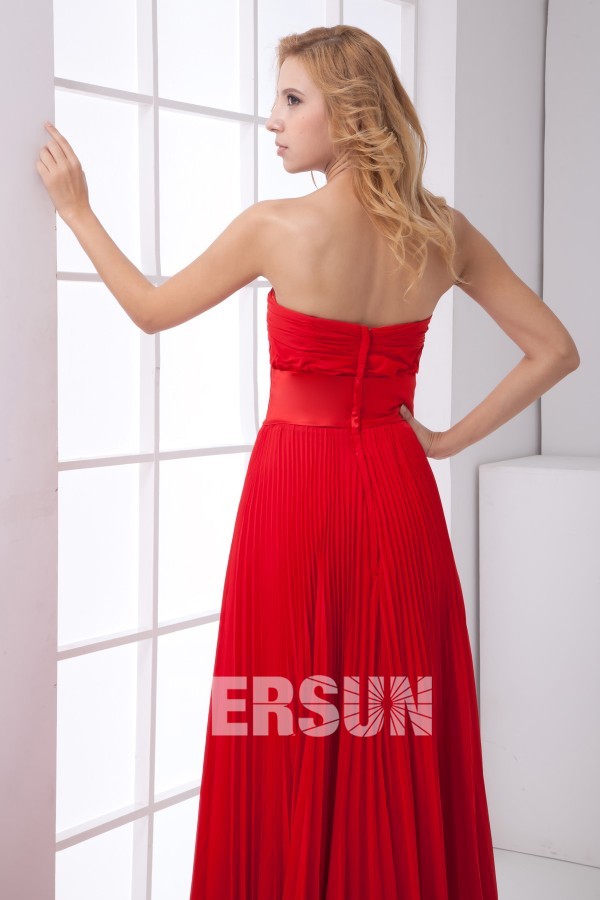 robe rouge pour soirée et occasion formelle en mousseline polyster