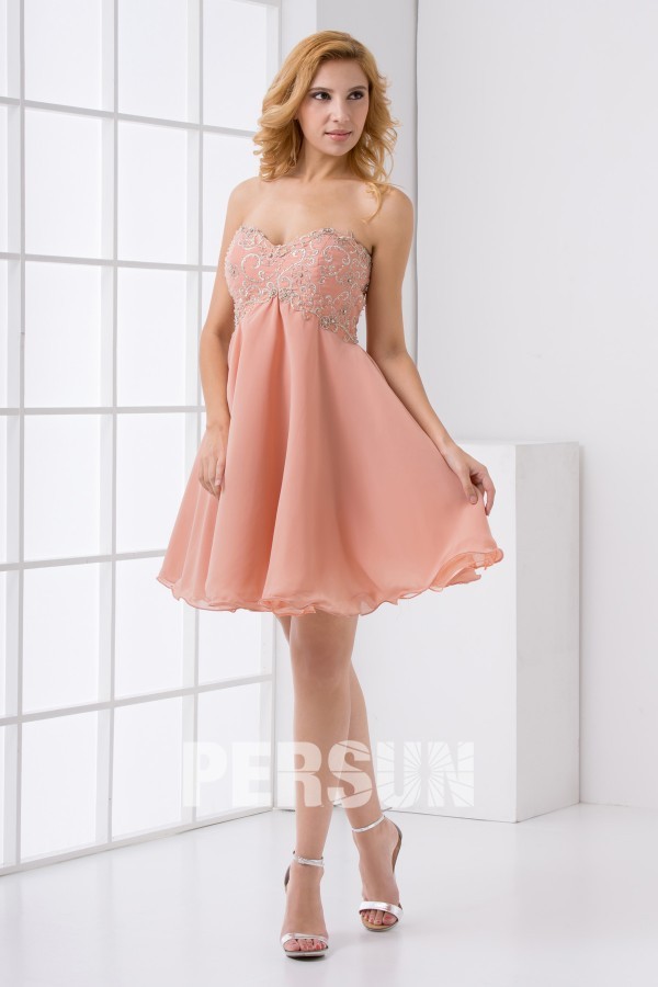 robe cocktail courte rose pastel bon prix en ligne