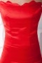 Robe rouge sirène bustier à traîne en satin élastique