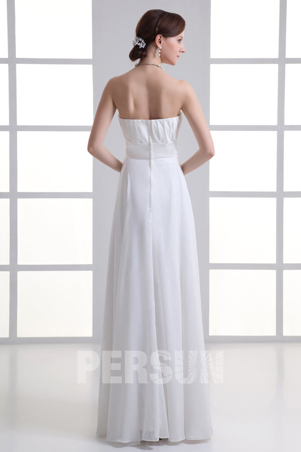 Robe de bal blanche longue simple plissé