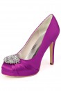 Escarpin plateforme violet pour soirée talon haut détail strass